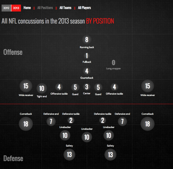 NFL Concussion Watch 2013 infographic visualization